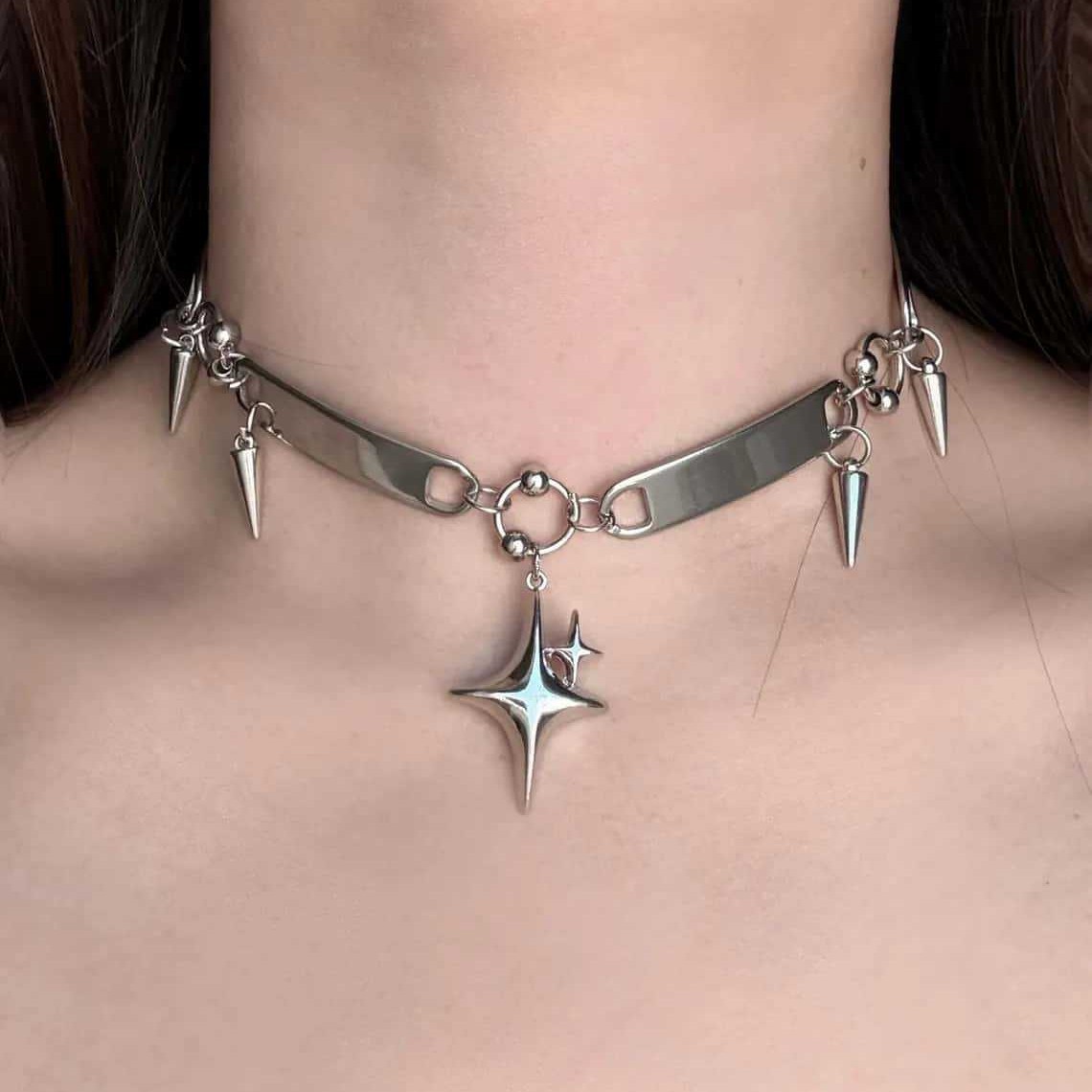 Jewelry Making Necklaces - Colar Choker Punk com Estrelas e