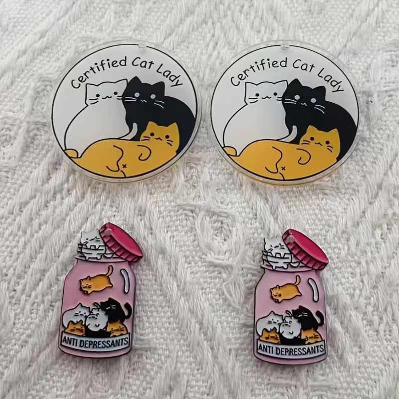 Jewelry Making Necklaces - Pingente de gato fofo em acrílico,
