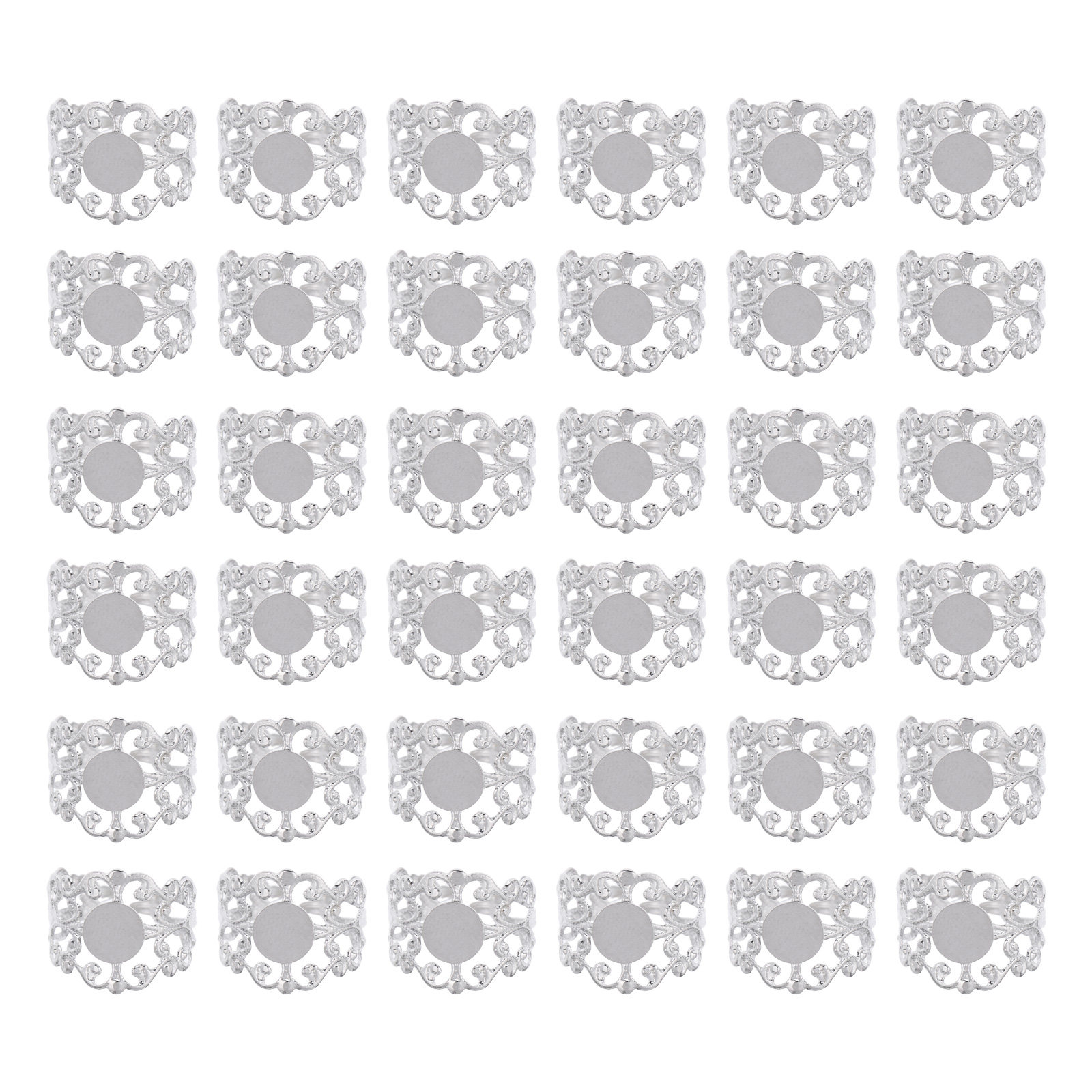 Ring Blank Adjustable - 50 Peças de Base Ajustável para