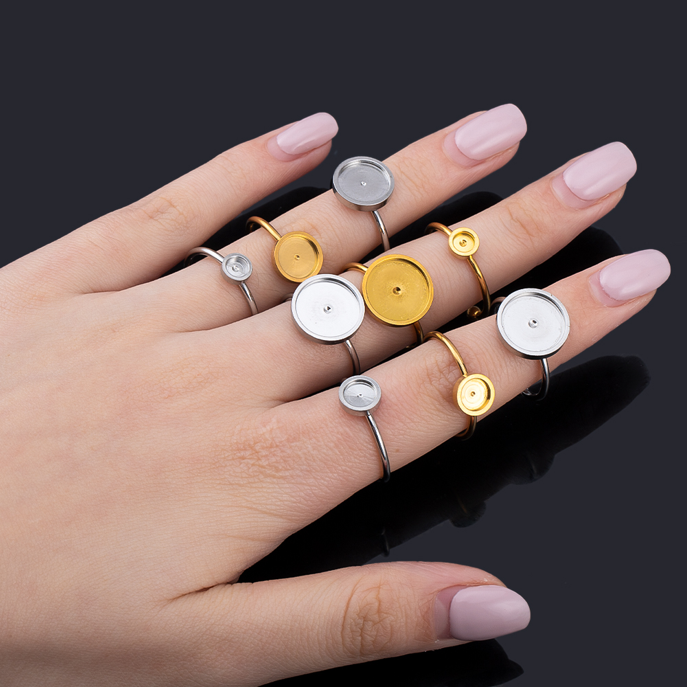 Ring Blank Adjustable - Anel de dedo aberto ajustável, configuração