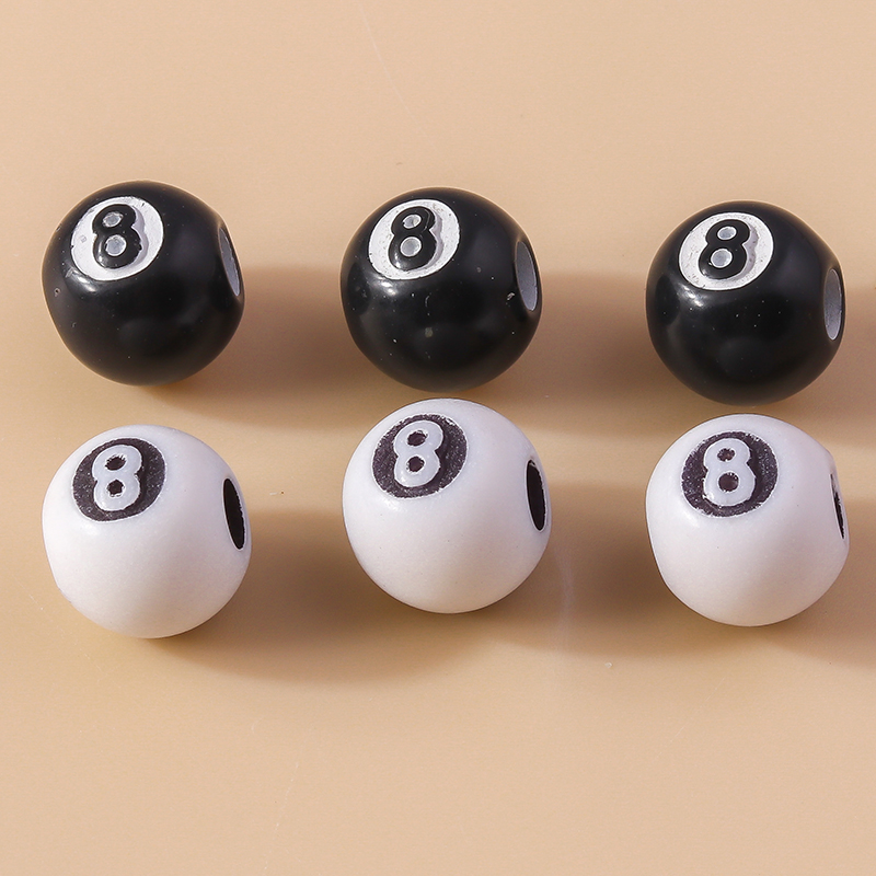 3D Black Billiard Charms Beads - Jewelry Making Table avaliação e preço