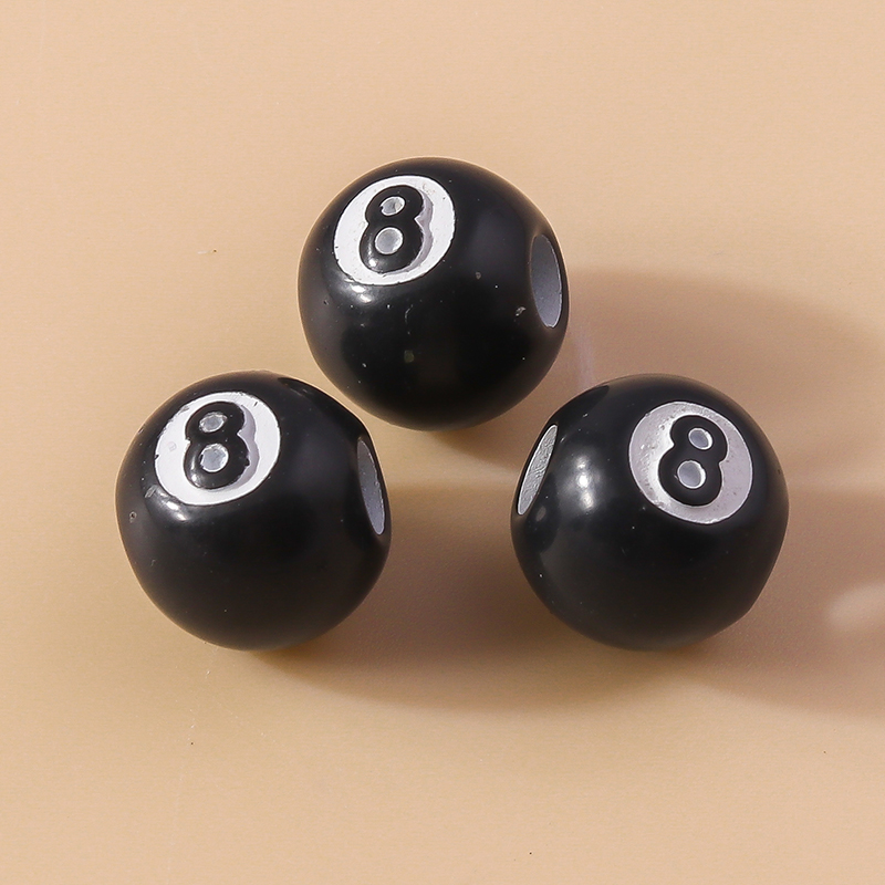 3D Black Billiard Charms Beads - Jewelry Making Table avaliação e preço