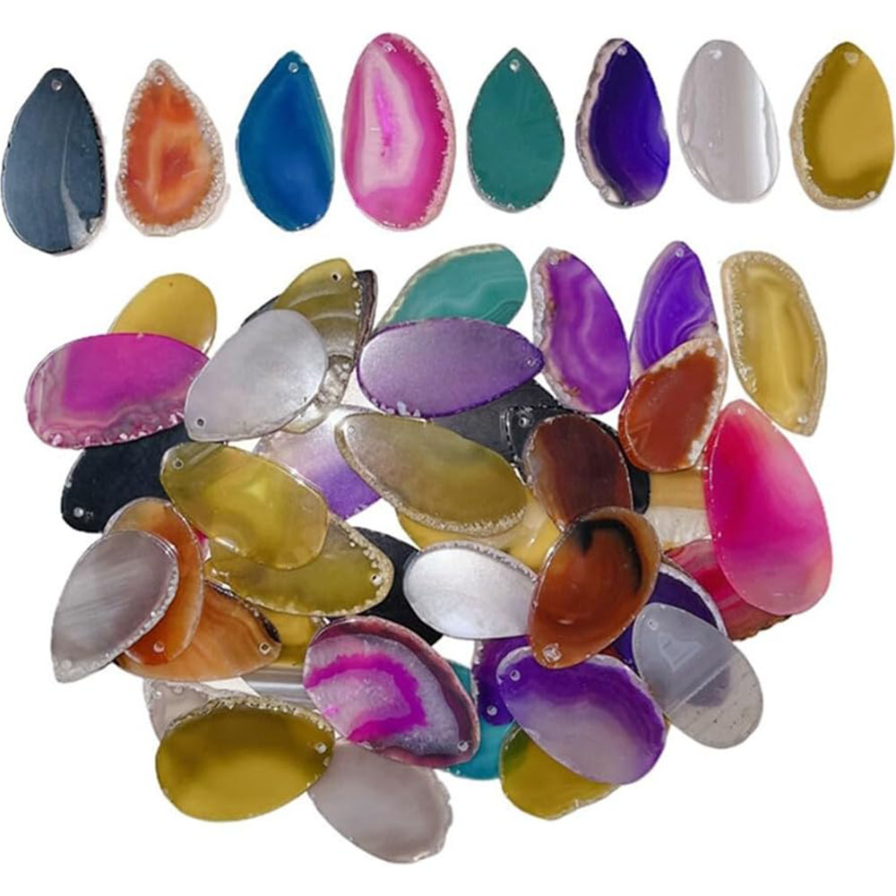 Fatias de ágata polida, geodos - Jewelry Making Table avaliação e preço