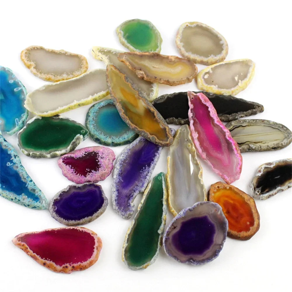 Fatias de ágata polida, geodos - Jewelry Making Table avaliação e preço