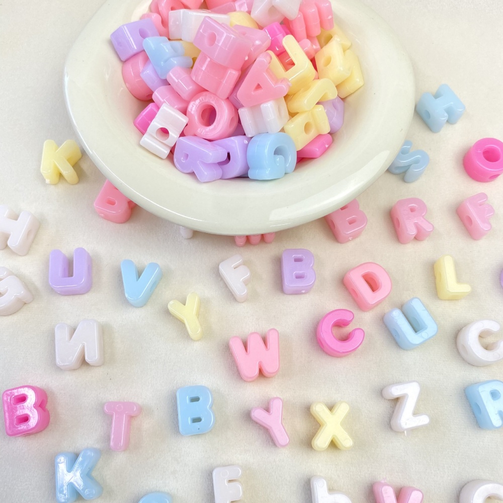 10/50/100PCS Contas de Letras  - Jewelry Making Tutorial avaliação e preço