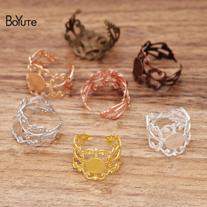 BoyuTe (20 peças/lote) 8MM Bas - Ring Blank Adjustable avaliação e preço