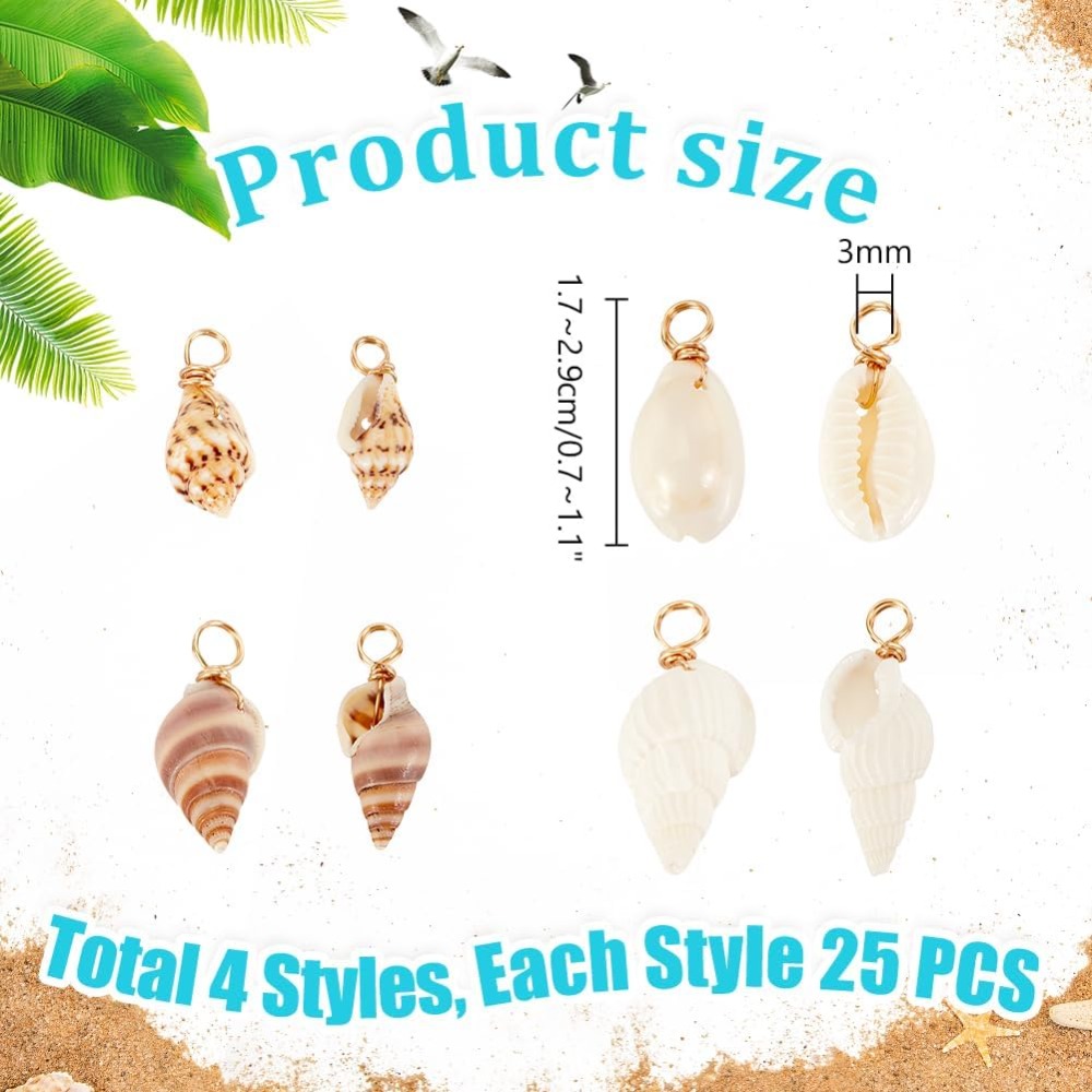 100 pçs 4 estilos encantos de  - Jewelry Making Tutorial avaliação e preço