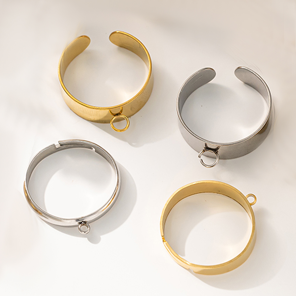 5 pçs/lote aço inoxidável cor  - Ring Blank Adjustable avaliação e preço